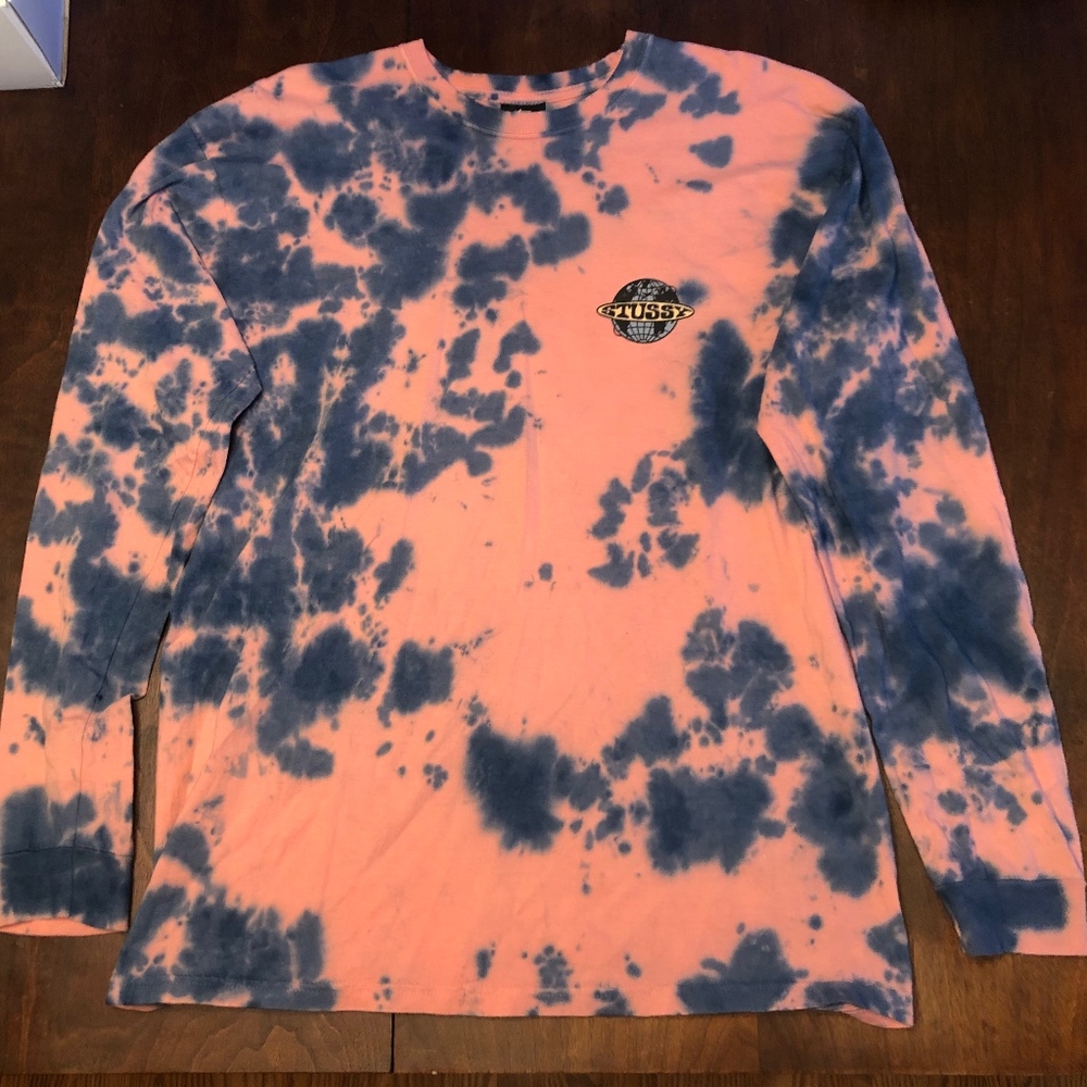 Stüssy Long Sleeve Tie Dye Logo Tee